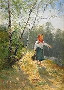 Severin Nilsson Liten hallandsflicka Germany oil painting artist